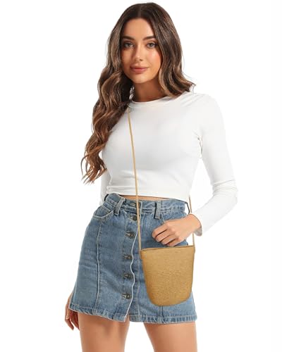 Womens Small Straw Crossbody Bag – Lightweight Summer Beach Shoulder Purse, Mini Handbag for Essentials2