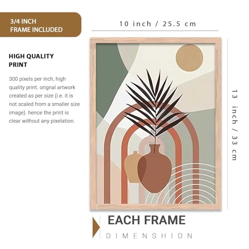 Image of Kalit Kala Decor Home Decor Boho Painting Decorative Wall Art poster With Frame For Living Room Bed Room Hotel Wall Decor Digital Reprint Set of 3 (10X13 inch)