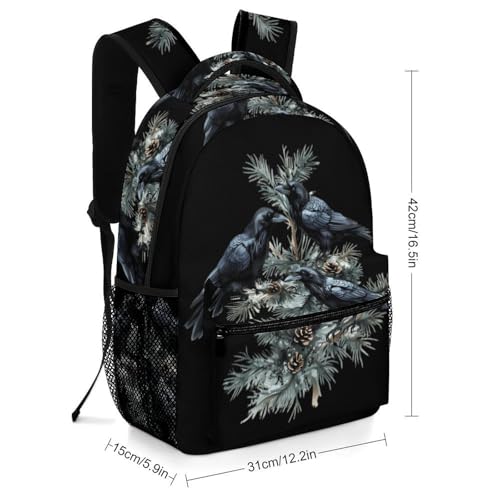 Black Ravens Perched on The Branches Funny Backpack Casual Daypack Lightweight Shoulders Bag for Men Women Cute Print2
