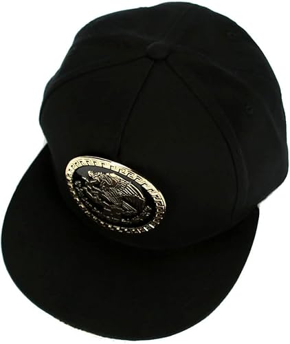 Miniatura 6 de Mexico Sombrero Metálico Dorado Federal Logo Mexican Eagle Aguila El Snapback Flat Bill Gorra De Béisbol