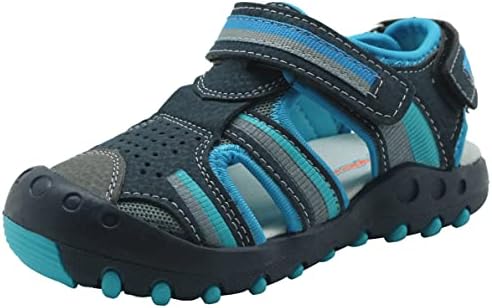 Apakowa kid's Boy's Summer Outdoor Athletic Double Strap Closed-Toe Water Sandals (Toddler/Little Kid) (Color : Navy/Blue, Size : 11 M US Little Kid)