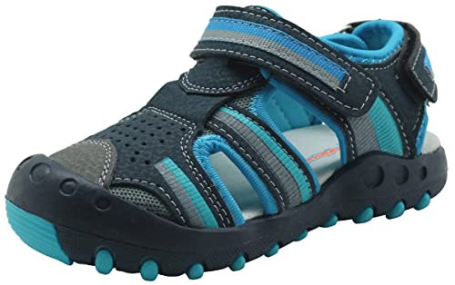 Apakowa QFSNDAN-Y306-BLUE-21 Kid'S Boy'S Summer Outdoor Athletic Double Strap Closed-Toe Water Sandals (Toddler/Little Kid) (Color : Navy/Blue cover