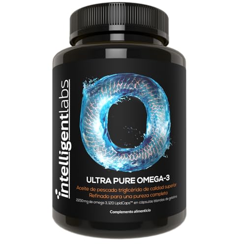 Aceite de Pescado Omega 3 de Intelligent Labs 2250mg de Triglicéridos por Ración de 3 Cápsulas | 1224mg EPA, 816mg DHA, 210mg Otros Omega-3 | 120 Cápsulas Blandas | Suplemento para Hombres y Mujeres