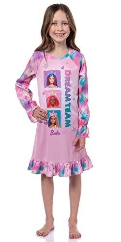 INTIMO Barbie Girls' Dream Team Characters Unicorn Sleep Pajama Dress Nightgown