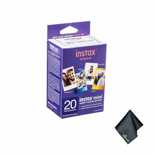 Película instantánea FUJIFILM INSTAX MINI Variety Value de 20 exposiciones (10 blanco + 10 arcoíris) para cámaras y impresoras Instax Mini miniatura 1