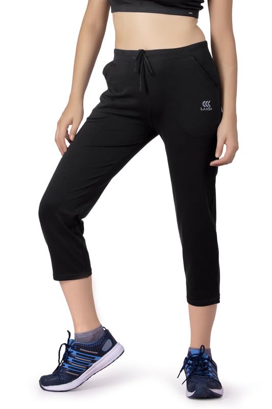 Women Black Solid Basic Cotton Capri-image-18