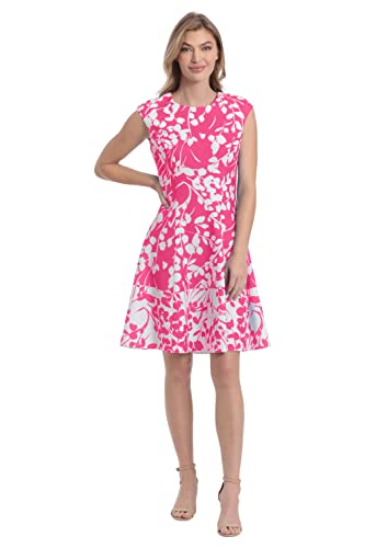 Image of London Times Womens Dresses Cap Sleeve Fit and Flare - Elegant Summer Cocktail Graduation Garden Party Wedding Guest Dress