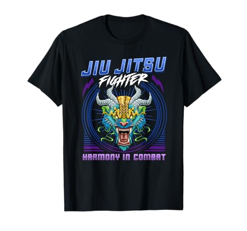 Jiu Jitsu Harmony In Combat - Grappling BJJ Tiger Demon T-Shirt