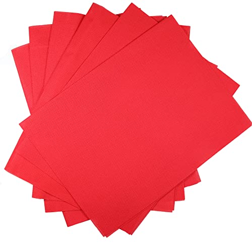 Image of KCS 4 /6 pc of 12 inch x 18 inch 18CT Counted Cotton Aida Cloth Cross Stitch Fabric (6 pc, Red)