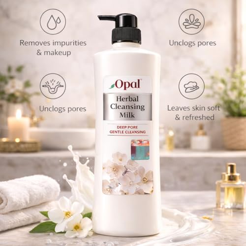 Image of OPAL Herbal Cleansing Milk(NEW IMPROVED PACK,950ml)-Deep Pore Cleansing, Nourishing & Hydrating,Suitable for Face, Body & Hands,