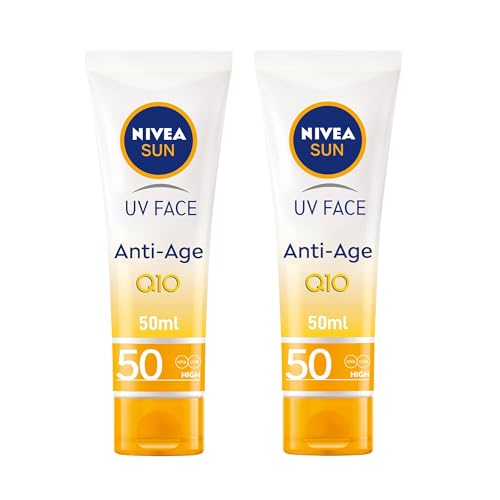 NIVEA SUN Face Cream UV Protection Anti-Age SPF 50 Tube 2x50ml