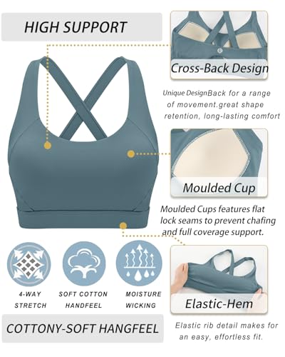 Image of RUNNING GIRL Sports Bra for Women High Support,Molded Cup Strappy Running Sports Bras with Sewn in Pads