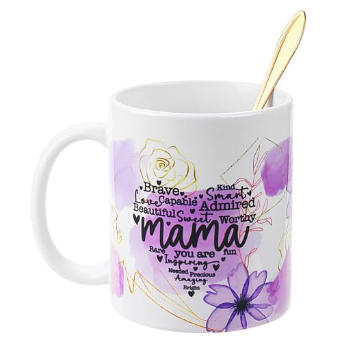 evecase Regalos del Día de la Madre para mamá de hija hijo, regalos para mamá taza regalos de cumpleaños para mamá, regalos para mamá, taza de café púrpura