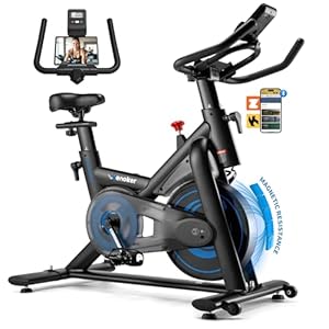Wenoker Heimtrainer Fahrrad mit App, Leises Ergometer Hometrainer Fahrrad mit Magnetwiderstand, Spinning Bike Indoor Fitnessbikes für Kardio-Training zu Hause, Bis 160KG