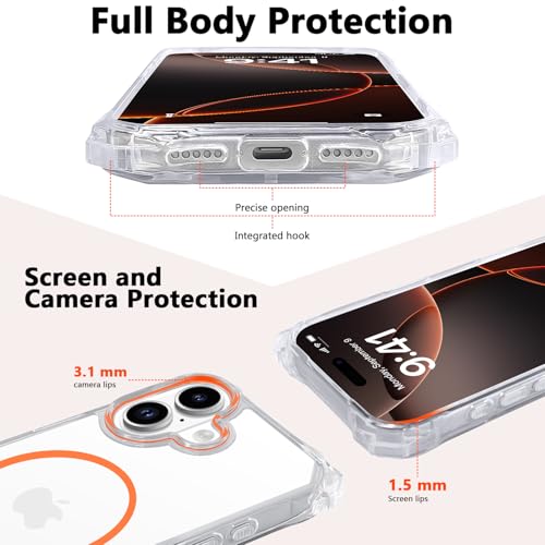 VooDirop for iPhone 17 Case with Crossbody Lanyard, Compatible with MagSafe, Clear Magnetic Phone Case with Strap Adjustable, Shockproof Drop Protection, for iPhone 17 6.3'' by VooDirop - Used condition - Image 2