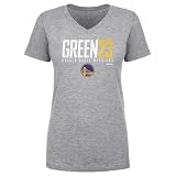 500 LEVEL Draymond Green Golden State Warriors Women's V-Neck T-Shirt - Draymond Green Golden State Warriors Elite WHT (Heather Gray, Large)