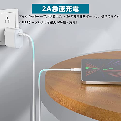マイクロ usb ケーブル 1.5m (2本) Suptopwxm Micro USB ケーブル【ホワイト】 QC3.0急速充電ケーブル 高速データ転送 ps4コントローラー対応 Android多機種スマホ対応 android充電ケーブル usbケーブル