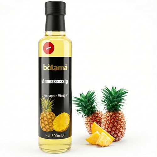 500 ml Premium Qualität Ananassessig 100% echter Essig aus reifen Ananasfrüchten ohne Zusatzstoffe natürliche Fermentation Fruchtiger Essig für Salate Marinaden (Ananassessig1 Stück)