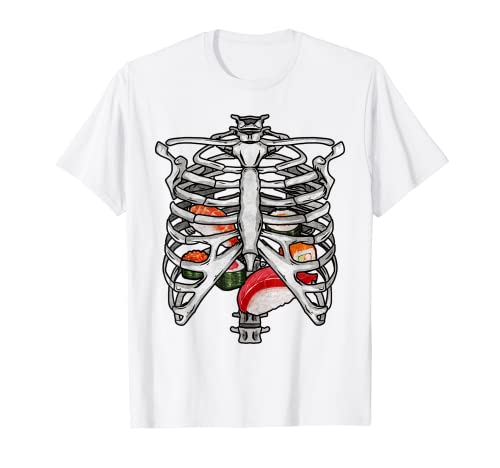 Squelette Cage thoracique Sushi Japanese Aesthetic T-Shirt
