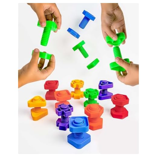 Skoolzy Nuts and Bolts Fine Motor Skills - Occupational Therapy Toddler Toys - Montessori Building Construction Kids Matching Game for Preschoolers - Jumbo 24 pc Set with Backpack & Activity Download