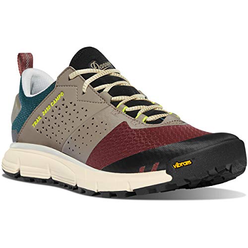 Danner Trail 2650 Campo 3" Hiking Shoes for Men - Leather and Textile Upper with Mesh Lining, Comfort Footbed, PlyoGo Midsole, and Traction Outsole, Brick/Tan/Blue - 9.5 D by Danner - Used condition - US$65.40
