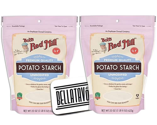 Unmodified Potato Starch Bundle. Includes Two-22 Oz Bag of Bobs Red Mill Potato Starch and a BELLATAVO Ref Magnet. Bobs Red Mill Gluten Free Potato Starch is perfect for Gluten Free Baking!