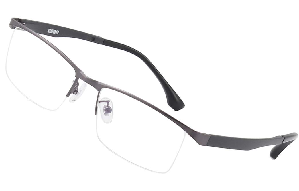 Agstum Mens Metal Frame Semi Rimless Business Glasses Clear Lens