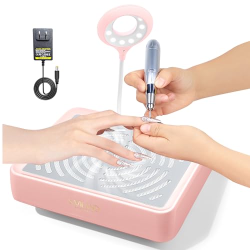 SAVILAND Nail Dust Collector:2026 Powerful Dust Collector Nail Tech 40W Dust Collector Professional Nails Dust Collector Quiet Vacuum Fan Dust Extractor with Reusable Filter for Beginners Ho