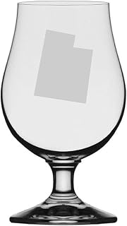 Utah States Etched 13.25oz Iona Beer Glass