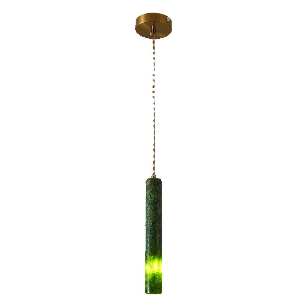 Suspension linéaire marbre vert lustre en forme de D moderne