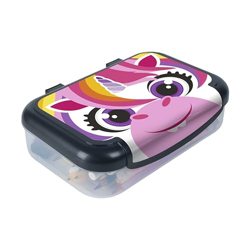 ZIPIT Federmäppchen aus recyceltem Kunststoff für Mädchen, großes Fassungsvermögen, Federmäppchen für die Schule, langlebige Schreibwaren-Organizer-Box, Einhorn