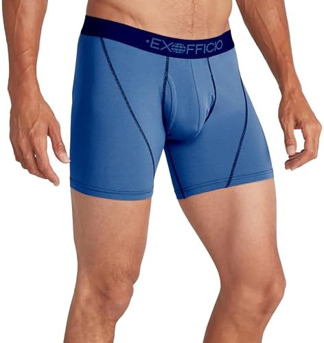 ExOfficio Men's Boxer Briefs, Lagon/Steel Blue, Large Fashion