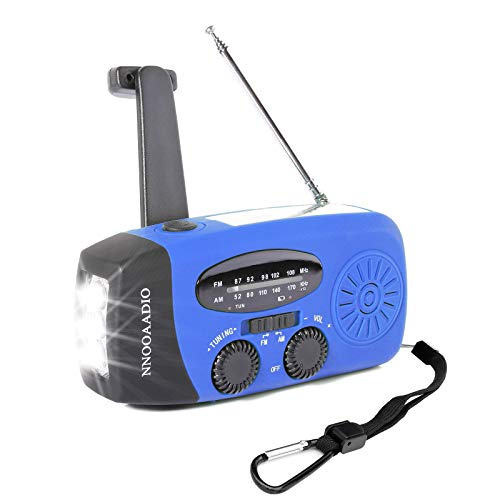 Wind Up Radio, Emergency AM/FM Weather Radio Solar Crank Powered Radio, with Rechargeable USB Phone Charger, Bright Handheld Flashlight, use for Household and Outdoor Activities