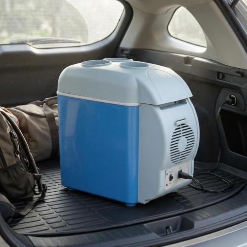 Image of 7.5L Mini Fridge 12V /220V Dual Electrical Potential Mini Fridge Compact Size Electric Chiller and Warmer for Travel, Office, Dorm Room