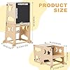 Torre de Aprendizaje Montessori, Torre de Aprendizaje 3 en 1, Taburete Plegable con Pizarra, para Niños de Madera, Taburete de Cocina Auxiliar para Niños, Adecuado para Mesa de Cocina y Baño #1