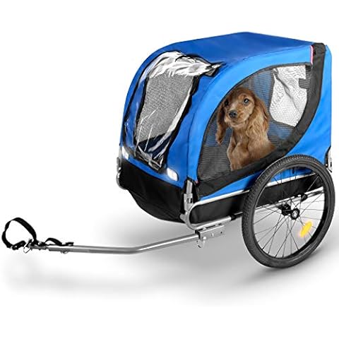 Bicycle Gear - Dog trailer/dog bicycle trailer foldable - bicycle trailer for your pets - 40 kg - 75 x 52 x 65 cm - blue/black Cover