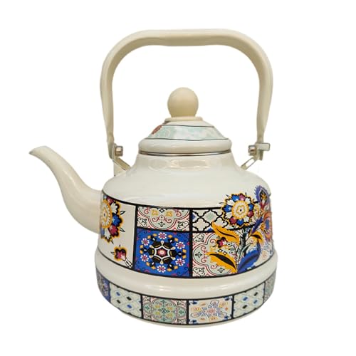 Bouilloire émaillée à motif floral 1,7L compatible induction et gaz