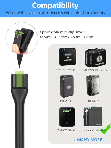 YOUSHARES Interview GO Handheld Adapter, Microphone Handle for Rode Wireless GO II Mic Wireless GO/Me/Pro, DJI Mic, DJI Mic 2 - Image 3