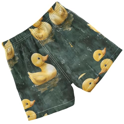 Pigsaly Boys' Swim Board Shorts Watercolor Funny Yellow Ducks Boy's Swim Trunks Kids Swimwear 2T2