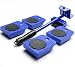 AIlysa 5 Pezzi Sollevatore per Mobile Portatile, con 4 Dispositivi di Scorrimento Set di Rulli da 1 asta di sollevamento per mobili, Set Spostare Mobili Pesante, Peso Fino a 150KG (Blu)