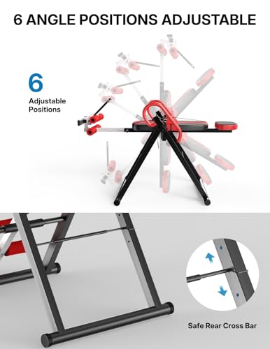 Image of YOLEO Gravity Inversion Table for Back Pain Relief 2026 New Inversion Table w /Lumbar Support Easy to Assemble Back Stretcher Machine 300 lbs