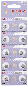 AG5 393A 1.55V High Capacity Alkaline Button Cell Batteries (10-pack)