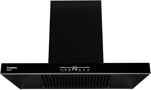 Crompton QuietPro Inverter Motor Box 75cm Filter less Auto Clean Wall Mounted Chimney Black 1390 CMH – CHD-QPVB75FLE-MBL