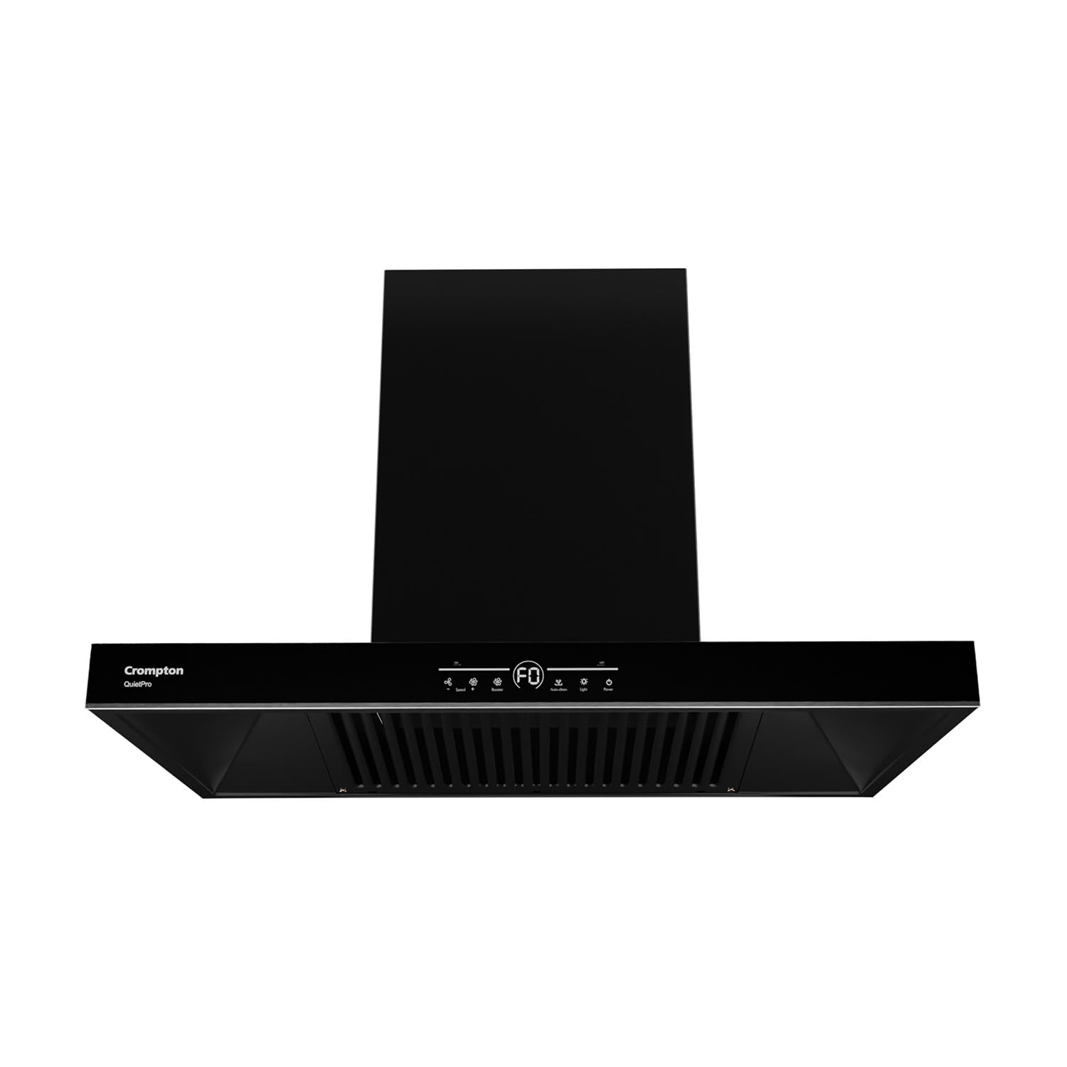 Crompton QuietPro Inverter Motor Box 75cm Filter less Auto Clean Wall Mounted Chimney Black 1390 CMH - CHD-QPVB75FLE-MBL