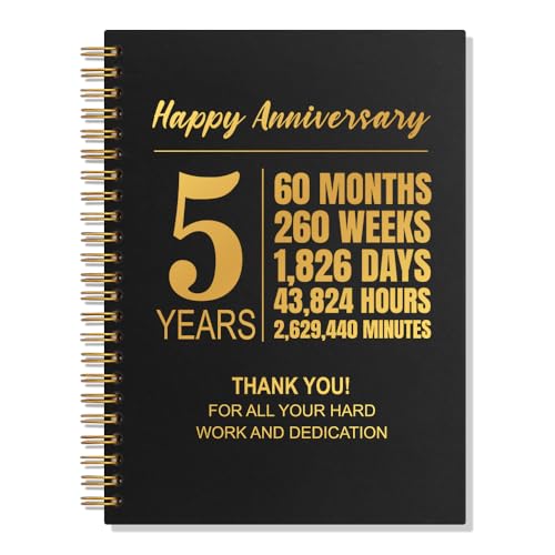 5e anniversaire de travail résolu avec ce carnet de notes 80 feuilles pour bureau
