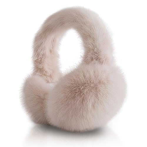 Kuchisity Ohrenwärmer verstellbar, Verdickung Winter Plüsch Ohrenschützer Stylische Ohrbedeckungen für Damen und Herren - Beige