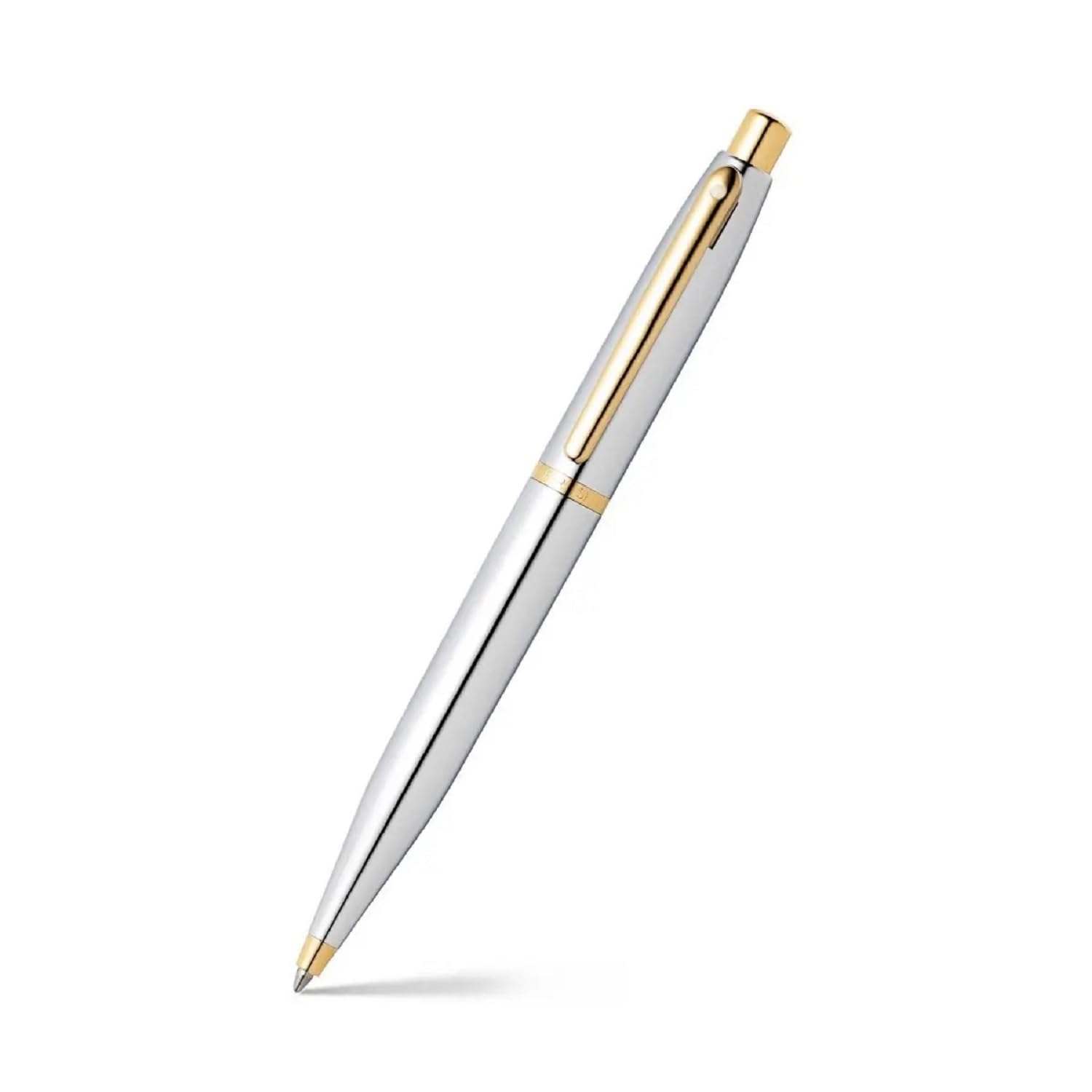 Sheaffer VFM E9422 Polished Chrome With Gold Plated Trims Ballpoint Pen - Fitted with Black Ink Refill