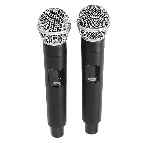 Dioche Handheld Microphone System with Receiver for Outdoor - Clear Sound Quality Mic for Family Gathering - 2 Microphones for Party - ABS Material