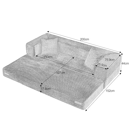 Sofá cama de 3 plazas convertible para optimizar espacio en apartamentos 4
