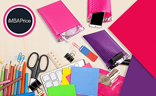 Imbaprice 500#000 4X8 Hot Pink Color Self Seal Poly Bubble Mailers Padded Shipping Envelopes (Total 500 Bags) #TOP5